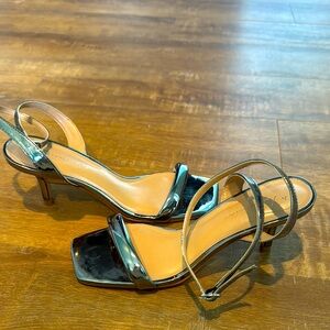 Anthropologie Silver Kitten Heel